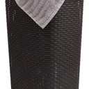 Mind Reader Slim Laundry Hamper with Lid, 60L Clothes Basket, Premium Wicker Design, Plastic, Brown (Single)