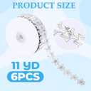 6 Rolls 11 Yards Homecoming Mum Ribbon 7/8" W Football Satin Ribbon Roll for Gift Wrapping Homecoming Mum Supplies for DIY Homecoming Chrysanthemum Party Decor(Sliver)