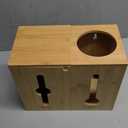 RIVAA Eco-Friendly Bamboo Trash Bag Holder - Complete with Built-in Dispenser, Removable Hinged Lid, and Sleek Design for Space Saving and Convenience!