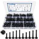 450PCS Self Tapping Screws for Metal, 410 Stainless Steel Self Drilling Screws #8#10 Hex Head Sheet Metal Screws Assortment Kits, Length 1/2"" to 1-1/4'' (Black)
