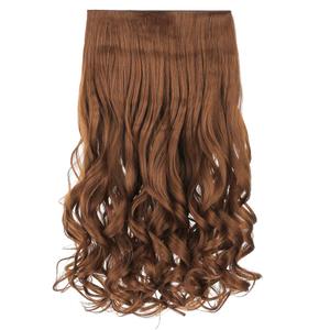 REECHO 20" 1-Pack 3/4 Full Head Curly Wave Clips in on Synthetic Hair Extensions HE008 Hairpieces for Women 5 Clips 4.5 Oz per Piece - Linen
