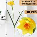 Hananona 10 Pcs Artificial Daffodils Flowers Narcissus Faux Spring Flowers Fake Silk Daffodil Flower Arrangement for Indoor Outdoor Home Wedding Decor (10, Yellow)