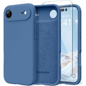 Magnetic for iPhone Air Case, Compatible with MagSafe, [Full Camera Protection][Screen Protector] Silicone Shockproof Protective Phone Case for iPhone 17 Air 6.5", Lake Blue