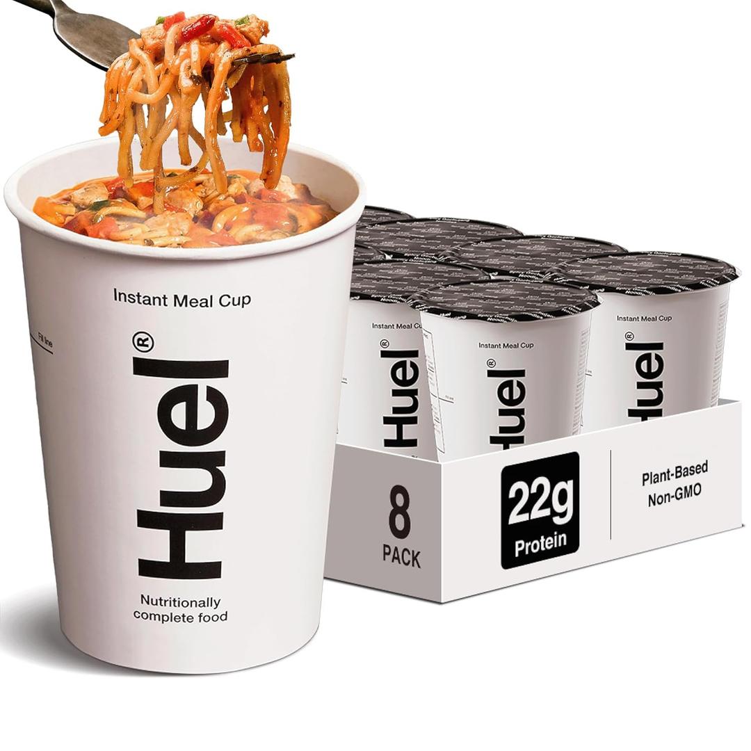 Huel Hot and Savory Cups | Spicy Gochujang | 25g Protein Plant Based Instant Meal | 27 Vitamins and Minerals | 100% Nutritionally Complete | 8 Cups (3.73 oz, 8 Cups), Best By: December 2025