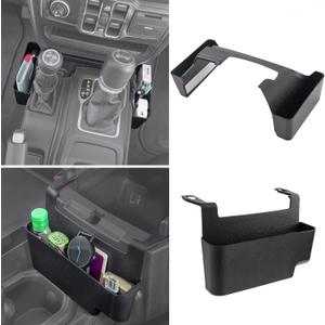 PIMCAR 2-Piece Upgrade Tray Organizer Set for Jeep Wrangler JL/JLU (2018-2025) & Gladiator JT (2020-2025) - Gear Shift Side and Center Console Hanging Storage Box, Durable Interior Accessories (Gear Shift Side Tray & Hanging Tray)