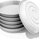 6 Pack Plant Saucer, 4 6 8 10 12 Inch Heavy Duty Plastic Flower Pot Water Catcher Tray Round Drip Pallets for Indoors and Outdoor Planter Container Accessories (10 Inch, White)