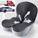 Memory Foam Truck Seat Cushion for Truck Driver Ergonomic Driver Seat Cushion with Lumbar Support & Sciatica Relief, Ideal Car Seat Cushions for Driving & Semi Truck & Office Chair
