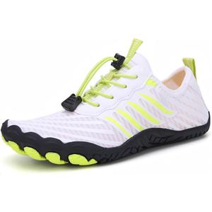 DOTH Barefoot Shoes for Men Women Quick Dry Wide Toe Box Water Footwear for Gym Walking Trail Hike Travel Outdoor (White A34)
