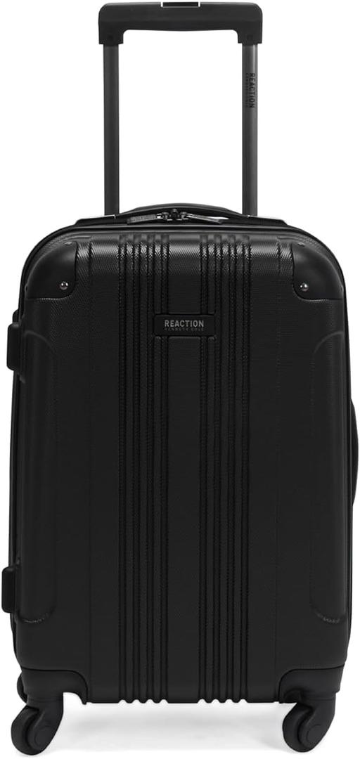 Kenneth Cole REACTION Out of Bounds Lightweight Hardshell 4-Wheel Spinner Luggage, Midnight Black, 20-Inch Carry On
