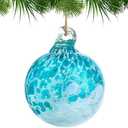 Hand Blown Glass Gazing Balls for Garden Hanging 2.3" Friendship Balls Christmas Ball Ornaments for Xmas Tree Decoration (Blue - B)