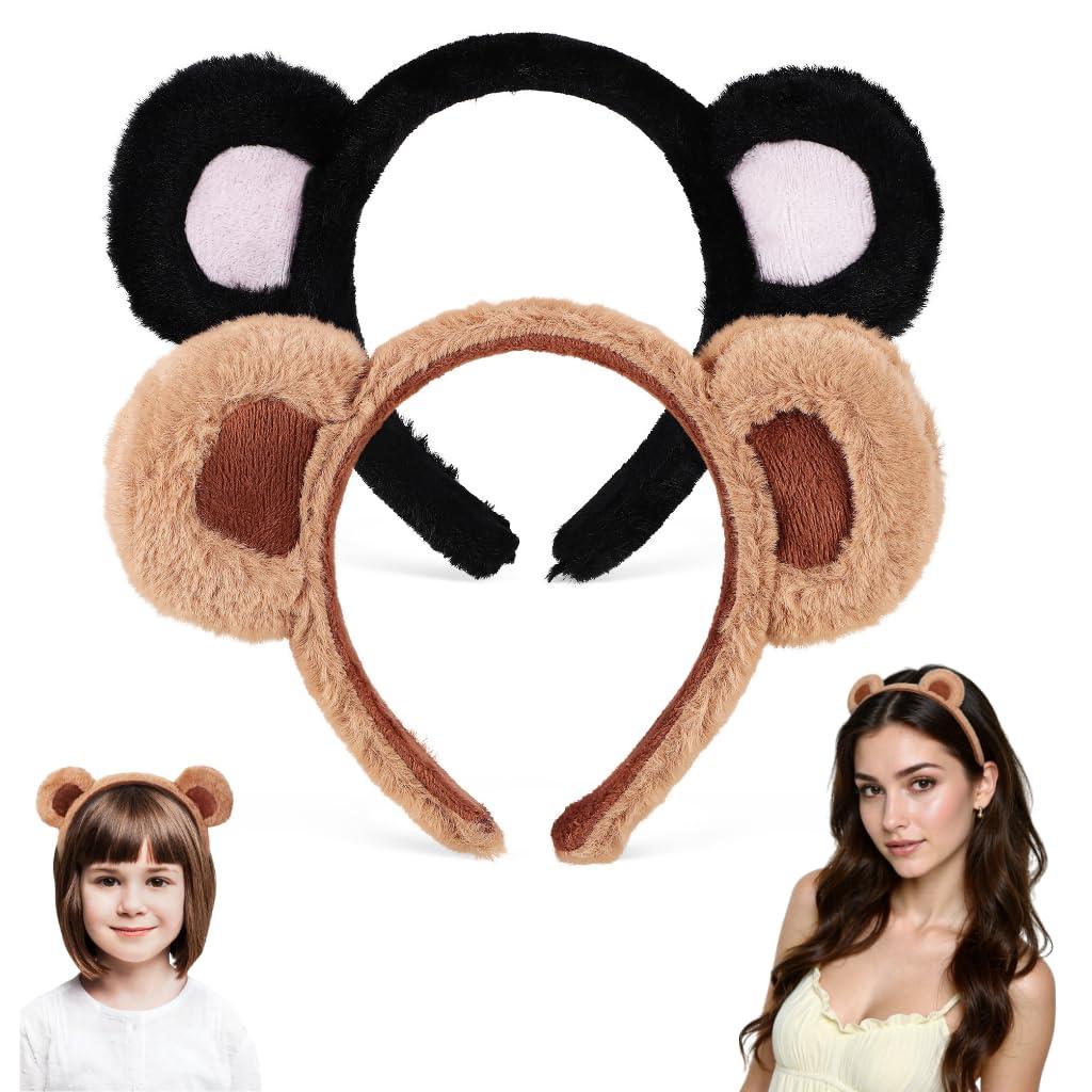 Baluue Bear Ears Headband Soft Plush Fuzzy Animal Ears Lightweight Cosplay Headband Party Hair Accessory for Women Adults