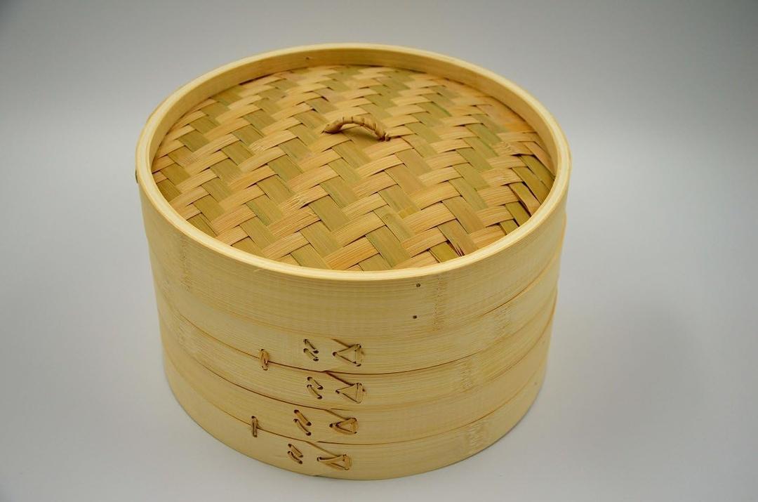 3-Piece Bamboo Steamer Set 10-Inch