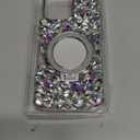 iFiLOVE for iPhone 16 Pro Max Case with Magnetic Mirror Stand, Compatible with MagSafe Luxury Bling Diamond Crystal Rhinestone Phone Case Cover for Girls Women (Clear)