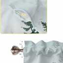 Pine Tree Forest Kitchen Curtain 24 Inch Length Small Short Cafe Tiers Curtains Drape, 2 Panel Window Treatment Rod Pocket Drapery Panels Curtains, Green Landscape Nature Decor 55x24
