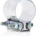 ID 2-1/2 Inch Lap Joint Butt Exhaust Clamp, Stainless 63mm Exhaust Coupler Clamp fit for OD 2.5 inch Pipes