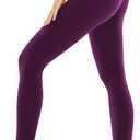 SINOPHANT High Waisted Leggings for Women - Full Length Capri Buttery Soft Yoga Pants for Workout Athletic (Small-Medium, Plum Purple)