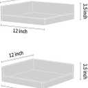 AZL1 Life Concept Accent Utility Levie Rustic Modern Floating Corner Wood Wall Shelves for Living Room Kitchen Home Office and More, 12 inches, Walnut