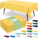 misaya 6 Packs Disposable Plastic Table Cloth, 54 x 108 Inch Waterproof Rectangle Tablecloth, Leakproof & Sturdy Decorative Table Covers for Picnic, Party, Outdoor and Back to School, Yellow