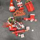 Christmas Decorations 8 PCS Tiered Tray Decor Set, Cute Tabletop Christmas Decor for Home Shelf Mantel Fireplace Office Desk Coffee Bar Xmas Table Centerpieces Tray Objects Holiday Decoration Set