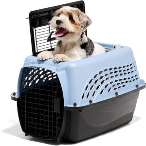 Petmate Dog Crates for Small Dogs & Cat Carriers, Two-Door Plastic Pet Kennel, Top & Front Loading, Made in USA, 24", Blue, 24.1"L x 16.8"W x 14.5"H