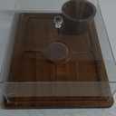 HouseJoy Acacia Wood Cake Stand with Lid-Extra Large 17" Rectangular Cake Holder,2-in-1 Dessert Table Display Set & Charcuterie Board,Acrylic Cake Dome Cover for Cheese/Veggie/Desert /Chips & Dip