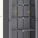 35 Inch Portable Wardrobe Closet for Small Room, Clothing Organizer Storage Rack with Non-Woven Fabric Cover, 1 Clothes Hanging Rod, 6 Storage Shelves, Grey