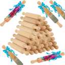 50 Pcs Mini Rolling Pin, 5.5 Inches Wooden Rolling Pins, Mini Rolling Pins Bulk, Mini Wood Rolling Pin for Home Kitchen Fondant Pastry Pizza Baking and Crafting