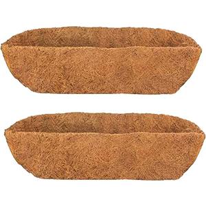 2pcs Trough Coco Liner 24 inch Wall Planter Replaceable Coco Liner for Window Box, Fence Flower Baskets