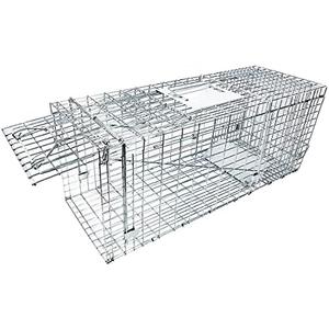 Large Collapsible Humane Live Animal Cage Trap No-Kill Trapping Kit for Humane Catch Release Rabbits, Stray Cat, Squirrel, Raccoon, All Fit Sized Animals, Heavy Duty, 2-Door 31"x11.5"x12.5"