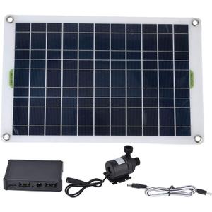 Solar Kit, 800L h Solar Powered Submersible Pump with 50W 12V Solar Panel, Ideal for Small Pond, Garden, Pool, Fish, Birdbath, Hydroponics, Aquaculture
