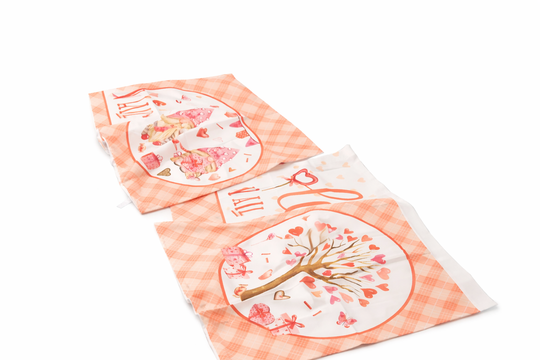 Pink Valentine's Day Pillow Covers 18 x 18 Inch Set of 4, Valentine's Decor Love Heart Designs Decorative Pillowcases for Home Sofa Couch Cushion Decoration