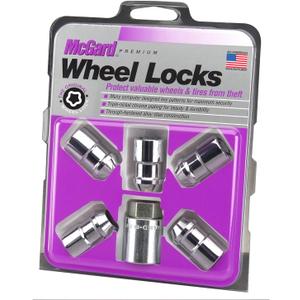 McGard 24537 Cone Seat Wheel Locks Chrome (M12 x 1.5 Thread Size) - Set of 5, 5 Locks / 1 Key