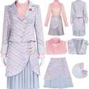 Glinda Cosplay Costume Women Glinda Dress Pink Movie Glinda Cosplay Outfit Good Witch (X-Small, Pink01)
