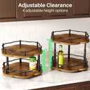 Spice Rack Lazy Susan Organizer for Cabinet, Rotating Spice Organization 2 Tier Adjustable Lazy Susan Turntable Spice Cabinet Organizer for Kitchen Countertop & Pantry, Wood 10 Inch Seasoning Storage