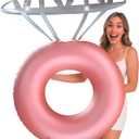 Inflatable Pool Float Diamond Ring Floatie for Bachelorette Party, Beach Bachlorette Accessories Decoration for Bride,Engagement Party, Bridal Shower Party Favors