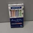 Writech Retractable Gel Ink Pens: 8ct Black Ink 0.5mm Fine Point Tip Pen Comfort Grip Smooth Writing with Aesthetic Gradient Color Barrel for Journaling Note Taking Sketching No Bleed & Smear