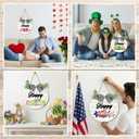 20Pcs Interchangeable Welcome Sign for Front Door Seasonal Wooden Holiday Wreaths Farmhouse Door Decor Changeable Outdoor Decorations for Home Porch Gifts Christmas Fall Outside Hanging Sign