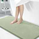 OLANLY Thick Memory Foam Bath Mat Rug 47x24, Extra Soft Absorbent Bathroom Rug, Quick Dry Bath Mats, Non-Slip, Machine Washable Carpet for Bathroom, Tub and Shower, Home Decor Accessories, Sage Green