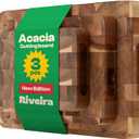Riveira Acacia Wood Cutting Board  Versatile and Durable: Set Of 3 Pcs Rectangular Wooden Cutting Board  Natural Wooden Cutting Boards For Kitchen  Complete Acacia Wooden Chopping Board