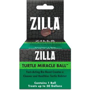 Zilla Pet Turtle Miracle Ball, Odor and Sludge Remover, for Cleaner and Healthier Turtle Habitats and Aquariums, Treats up to 50 Gallons