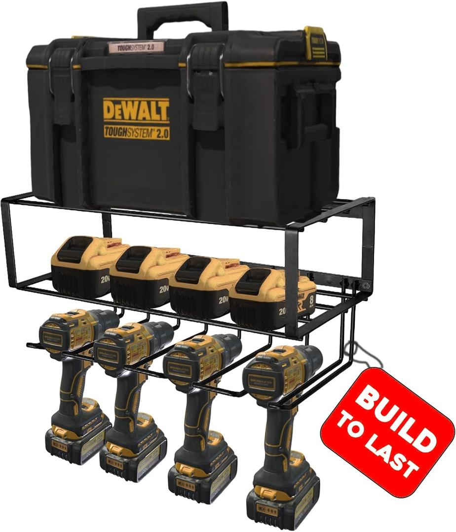 Power Tool Organizer, 120LB Bearing Assemble-free Wall Mount Cordless Drill Holder Utility Racks Storage For Dewalt Milwaukee Christmas Fathers Gifts Husband Garage Workshop On Clearance