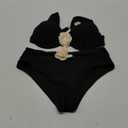 Floerns Women's 3D Flower Push Up Bikini Set High Waisted 2 Piece Bathing Suit, Size: L