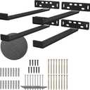 4xJ Shelf Brackets with Lip (11.25"L x 5"W x 1 1/4"H) Heavy Duty Floating Shelves Bracket - High Quality Floating Shelves Hardware with Robust Shelf Bracket for Secure Wall Mounting-ANTIQUE