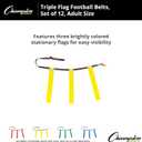 Champion Sports Quick Release Flag Football Set Durable Belt, 3 Detachable Flags & Adjustable Fit (25-50)
