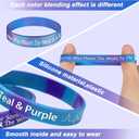 Sasylvia 100 Pcs Suicide Prevention Awareness Silicone Bracelets Suicide Awareness Ribbons Stretch Wristbands Motivational Rubber Bracelet with Inspirational Messages for Men Women, 10 Designs