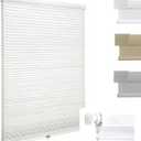 No Drill Cellular Shades Light Filtering Honeycomb Blinds 30W36H White | Thermal Insulated & Noise Reducing Blinds for Indoor Window Cordless Cellular Shades for Bedroom, Kitchen, Living Room,Home