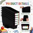 Classroom Book Bins Set of 12 Versatile Storage Organizers Sturdy Magazine and Binder Holders for Classroom Teachers School Supplies Library Organization（Black）