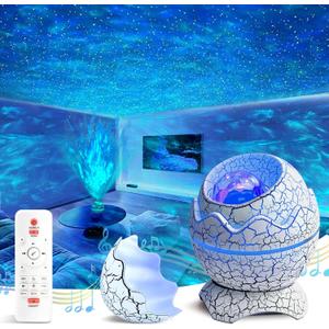 XQBX Dinosaur Egg Galaxy Projector an Aurora Projector with Bluetooth Speaker and White Noise Sound Machine Room Decor Aesthetic Easter Eggs Decor Disco Party Decorations Gifts for Teen Girls/Boys