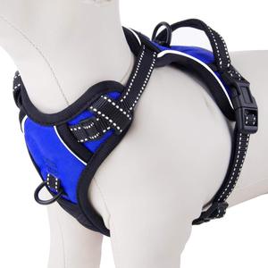 PHOEPET No Pull Dog Harnesses for Small Puppies Reflective Adjustable Front Clip Vest with 2 Metal Leash Attachment Hooks Soft Handle [Over The Head Design](M, Royal Blue)