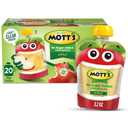 Mott's No Sugar Added Applesauce, Made from Real Fruit, No Artificial Flavors, 3.2 Oz Clear Pouches, 20 Pack, BB Date Aug 21 2026